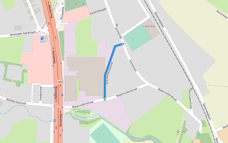Sint-Remeuskouter walking route map in Oudenaarde