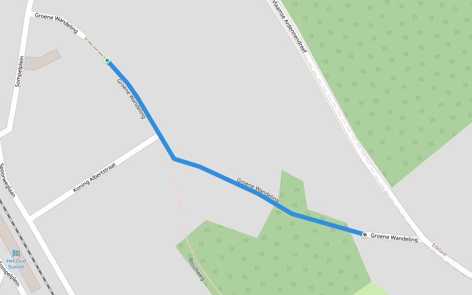 Groene Wandeling walking route map in Oudenaarde