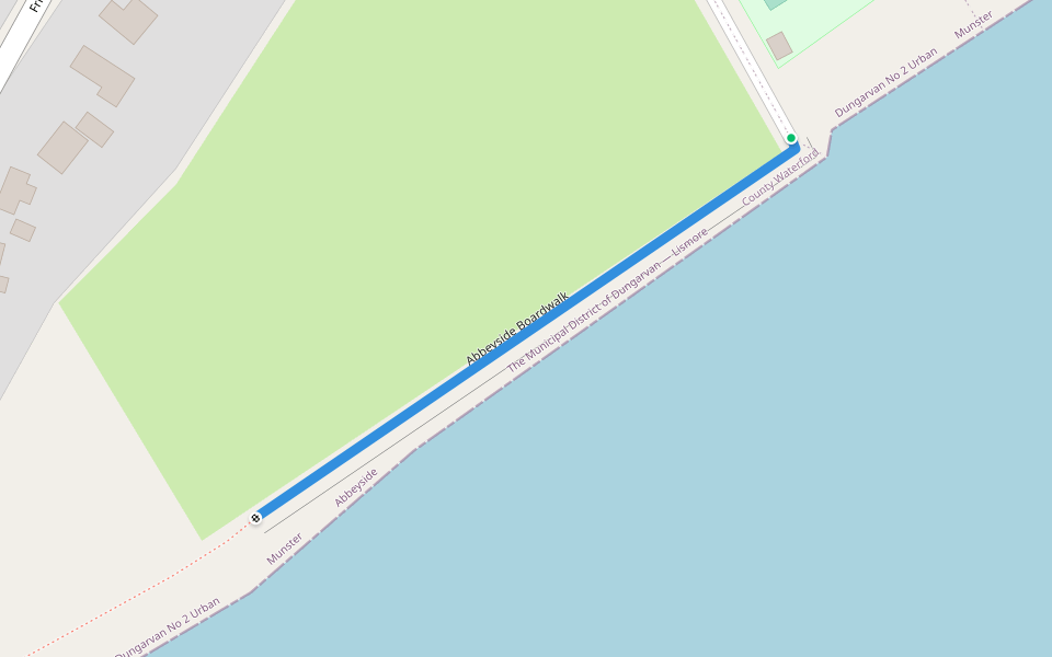 Abbeyside Boardwalk walking route map in Dungarvan