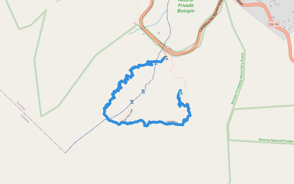 Helechos walking route map in Purulha
