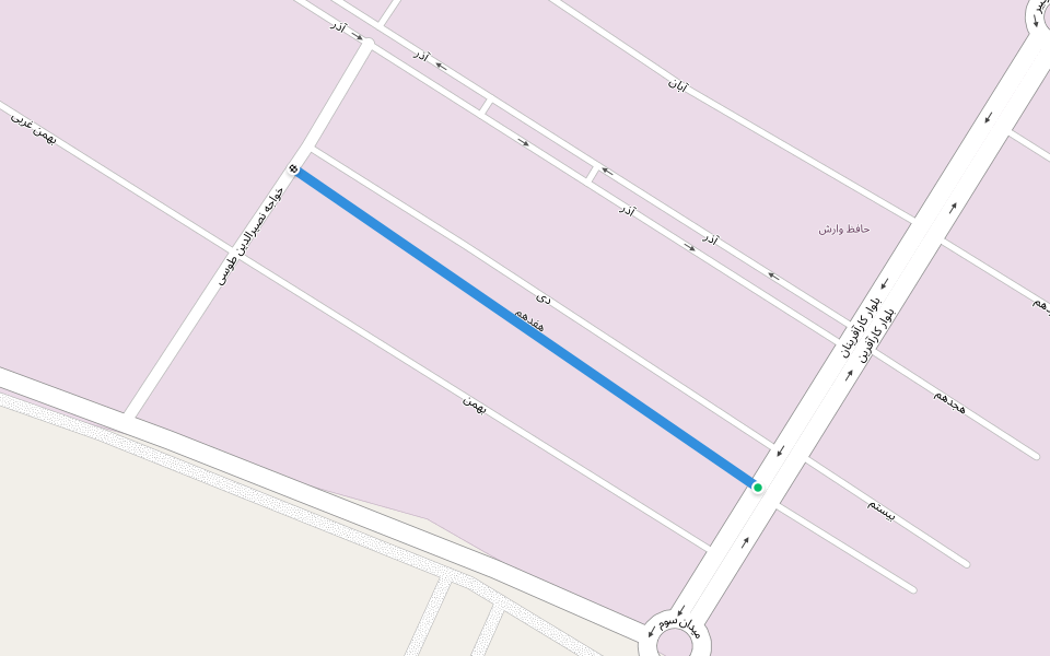 هفدهم walking route map in Nazarabad