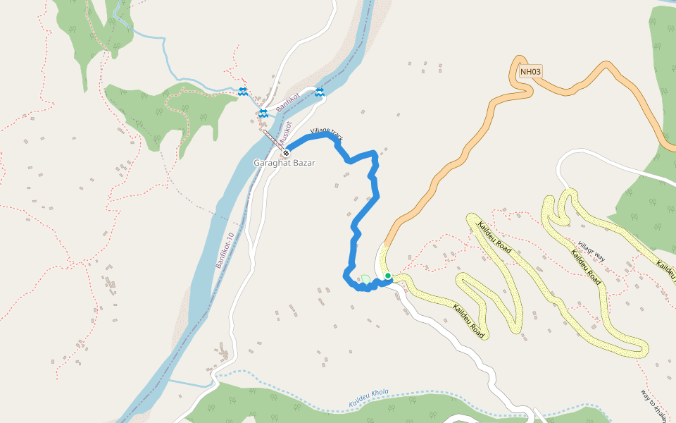Village track walking route map in Syalapakha