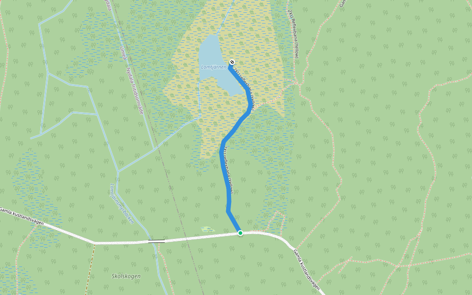 2XU reflexbana (Yellow) walking route map in Umeå
