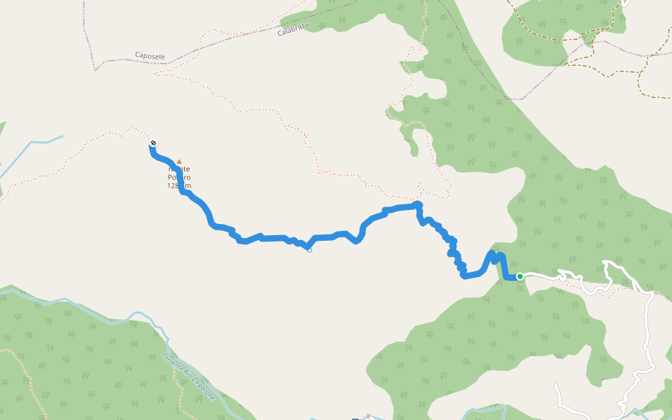 sentiero per il monte Pollaro walking route map in Calabritto