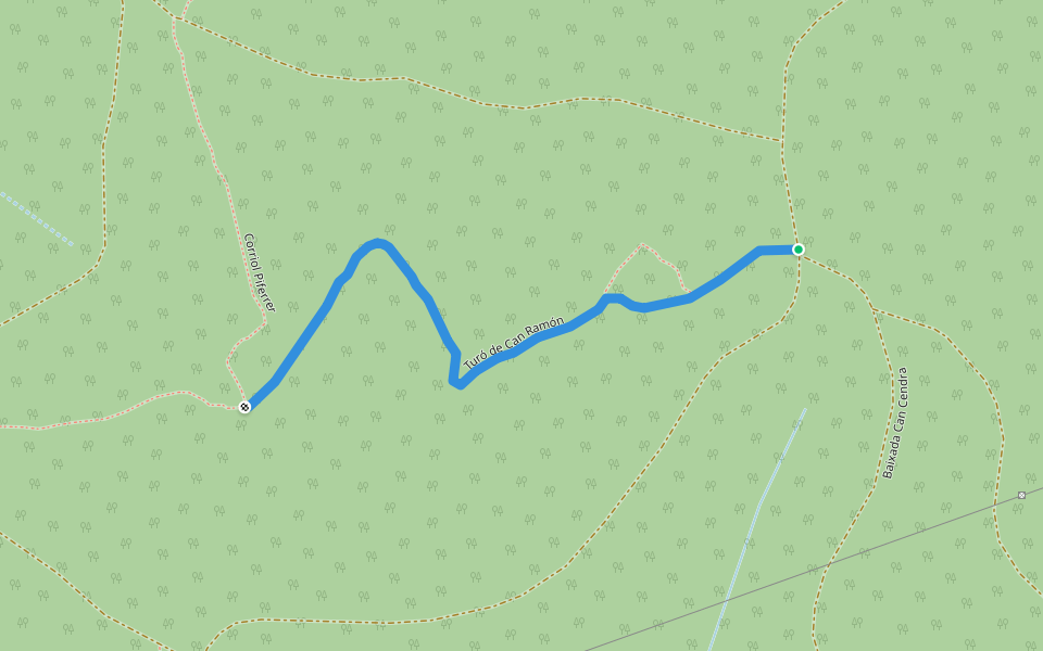 Turó de Can Ramón walking route map in Bescanó