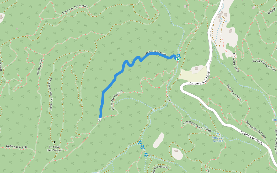 Corriol del Mallaric walking route map in Girona