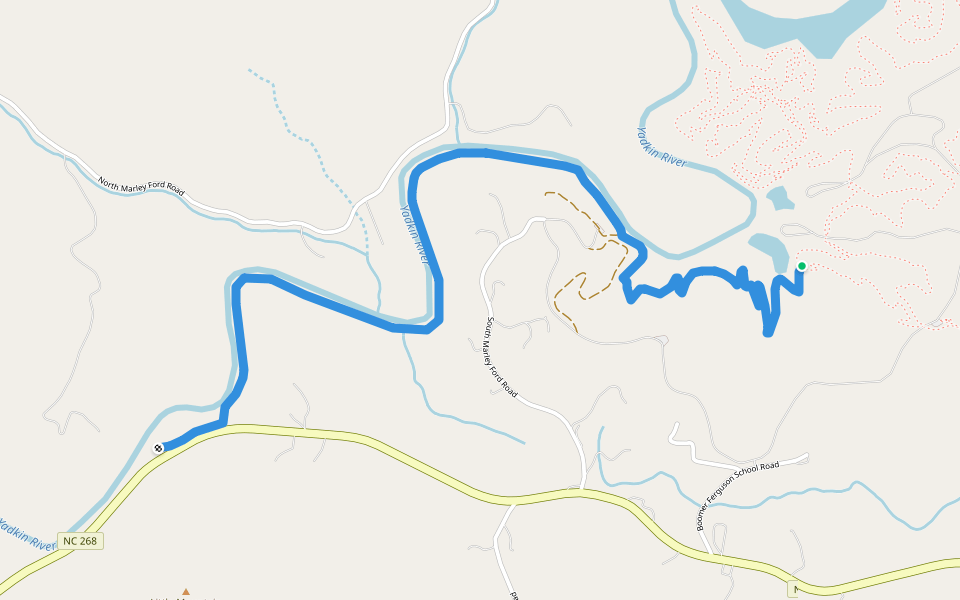 Overmountain Victory National Historic Trail walking route map in Boomer