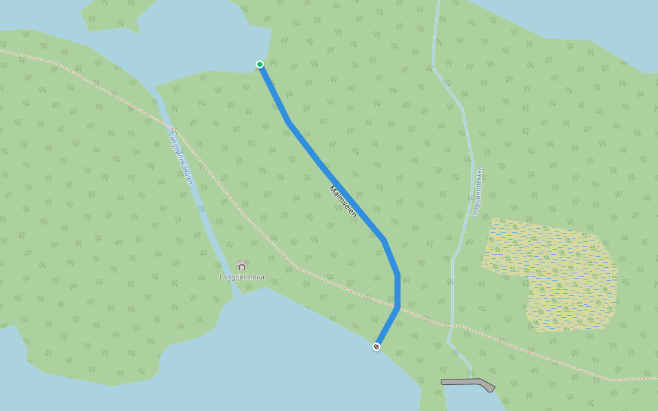 Malmveien walking route map in Sorvika