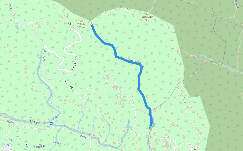 のどの千軒コース walking route map in Ryuo