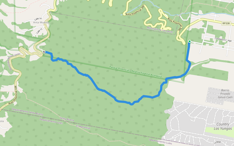 Oriental walking route map in San Miguel de Tucumán