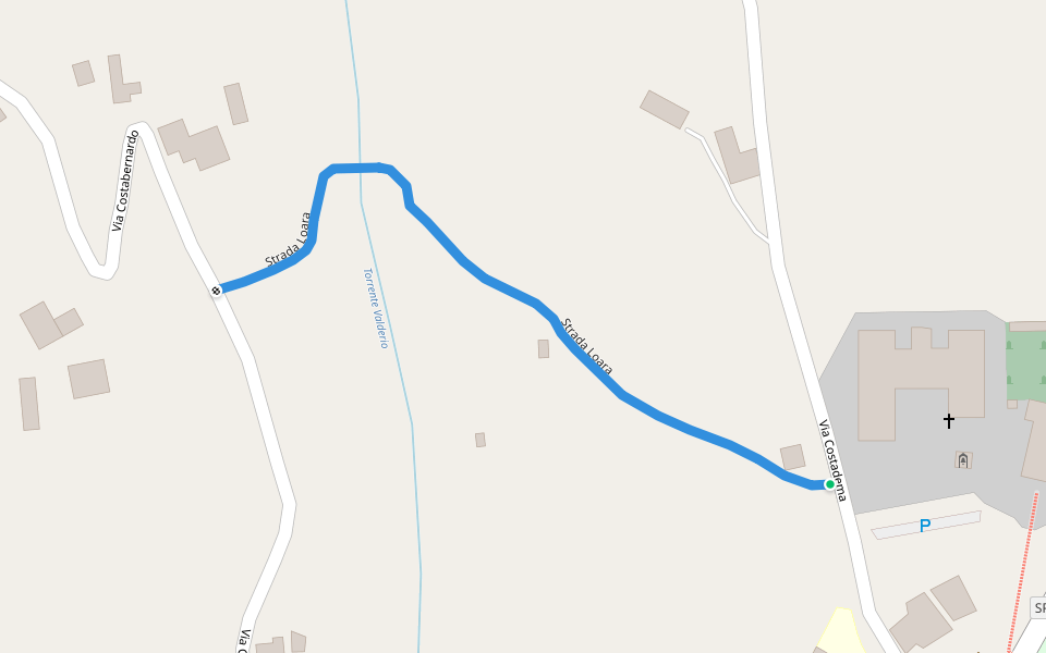 Strada Loara walking route map in Colceresa