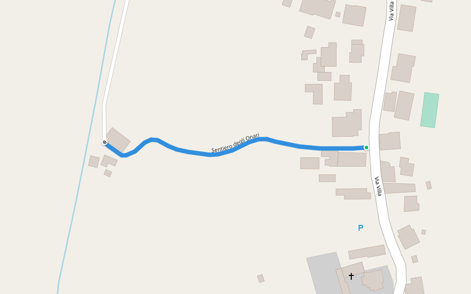 Sentiero degli Onari walking route map in Villa di Molvena