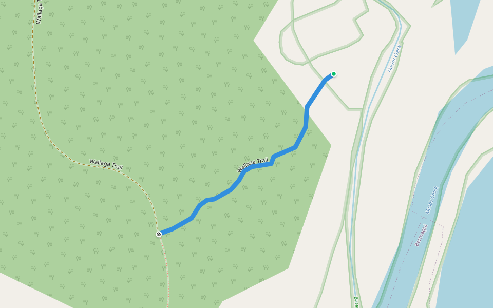 Wallaga Trail walking route map in Dignams Creek