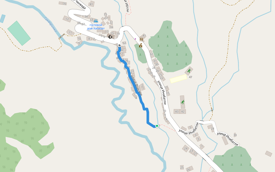 улица Дудкали walking route map in Nizhnyaya Gakvari