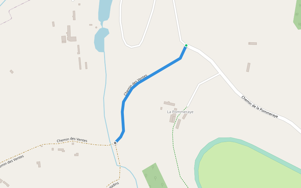 Chemin des Ventes walking route map in Livarot-Pays-d'Auge