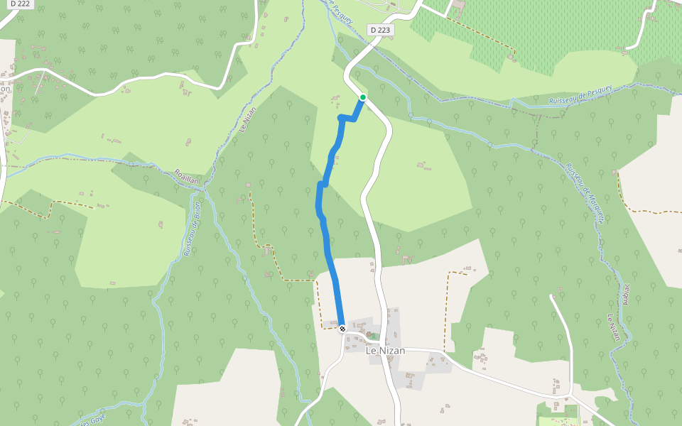 Chemin Rural nº 2 de Sarrot walking route map in Le Nizan
