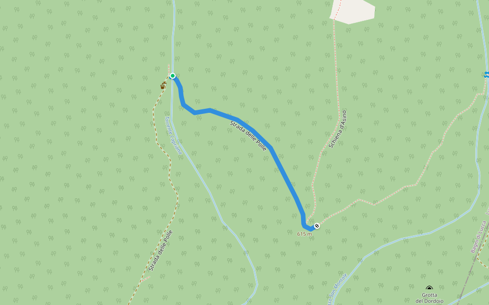 Strada delle Polle walking route map in Vico Pancellorum