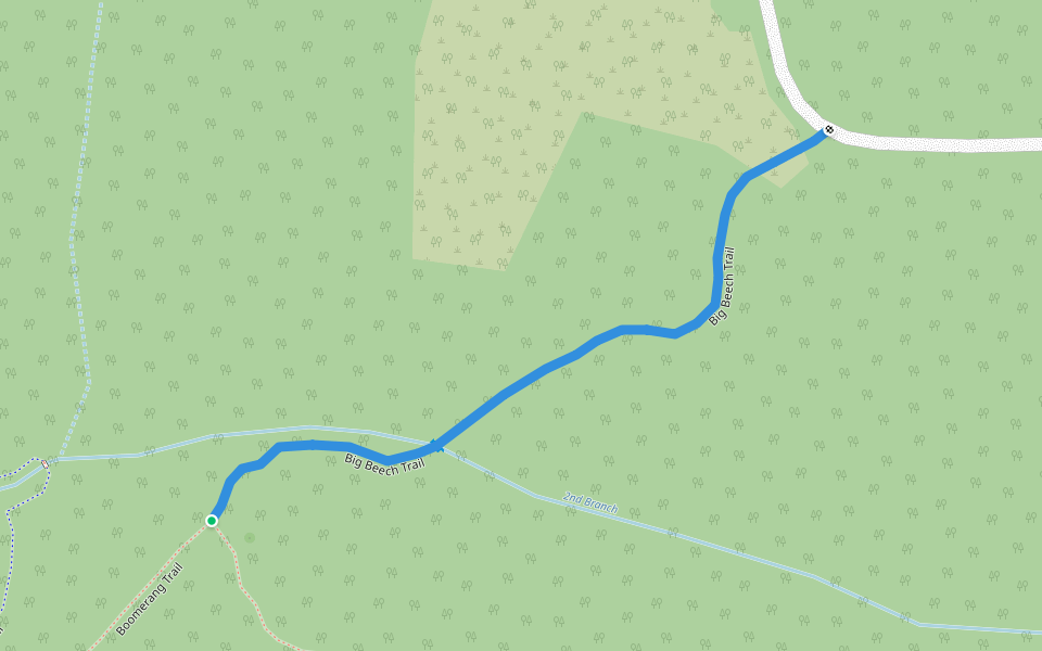 Big Beech Trail walking route map in Monticello