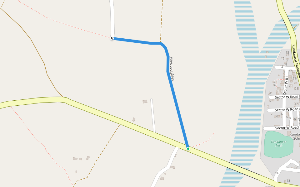 Meghpar Nana walking route map in Varsha Wadi