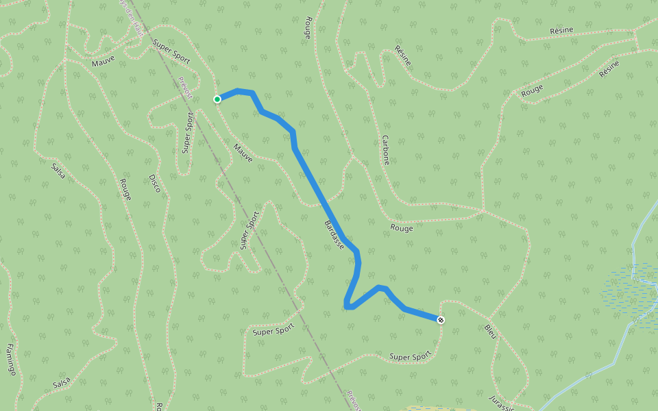 Bardasse walking route map in Sainte-Anne-des-Lacs