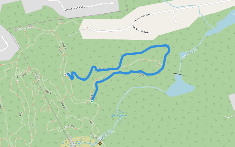 Résine walking route map in Prévost