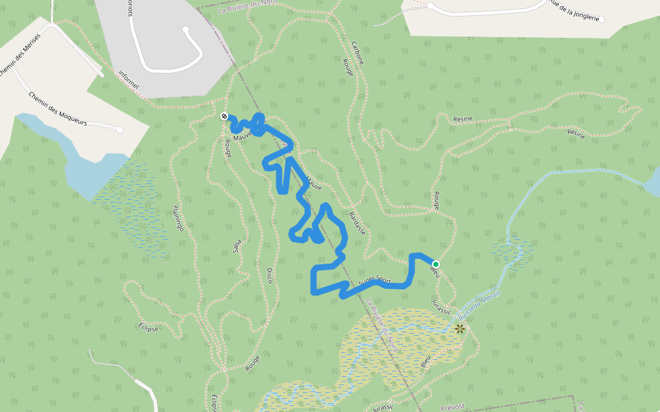 Super Sport walking route map in Prévost