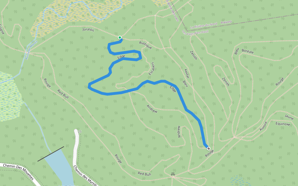 Edge walking route map in Sainte-Anne-des-Lacs