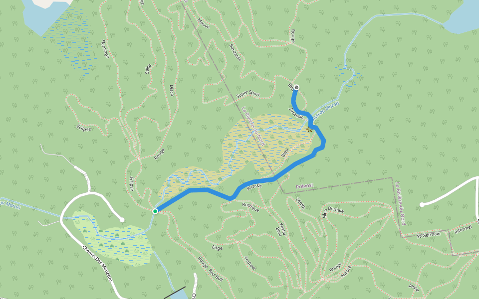 Jurassic walking route map in Sainte-Anne-des-Lacs