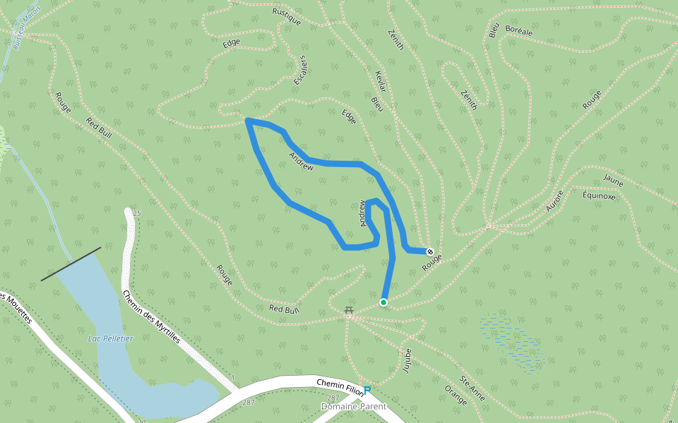 Andrew walking route map in Sainte-Anne-des-Lacs