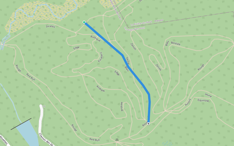 Rustik / Bleu walking route map in Sainte-Anne-des-Lacs