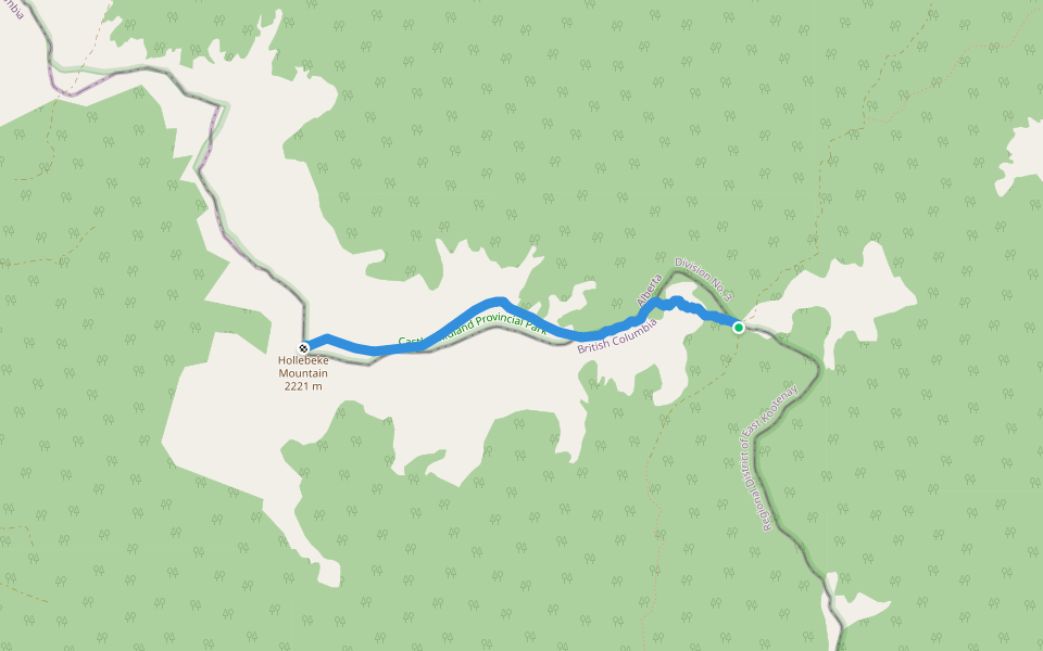 Hollebeke Mountain Route walking route map in Grasmere
