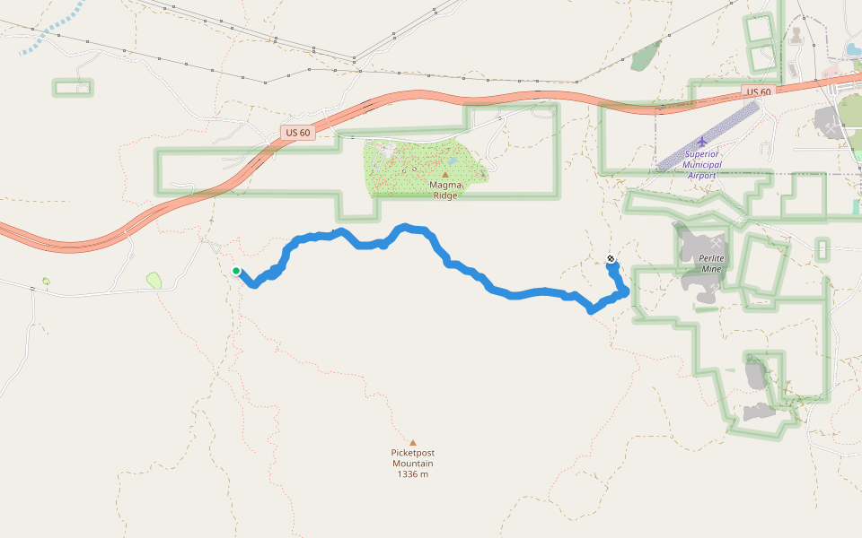 L.O.S.T. Trail #221 walking route map in Superior