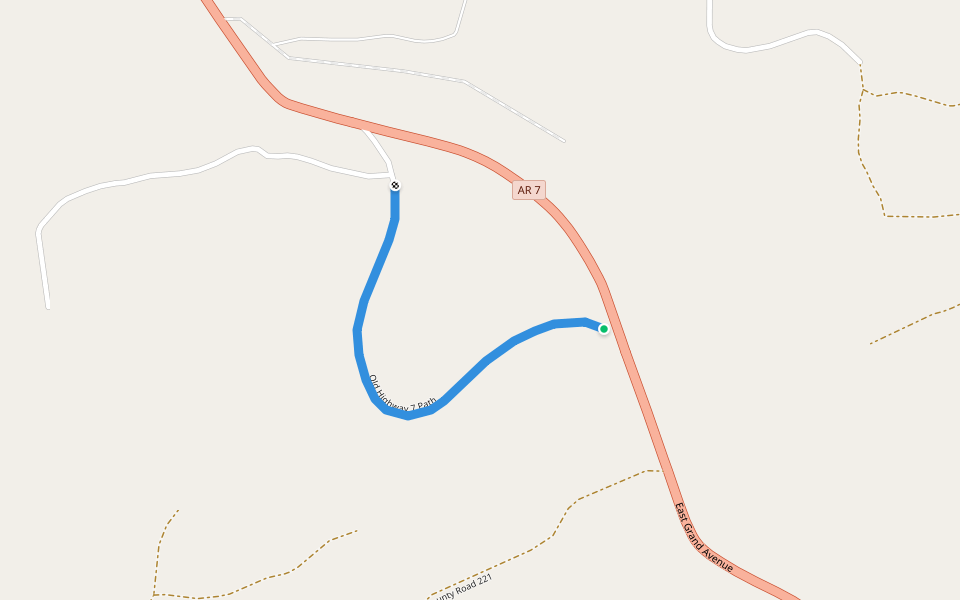 Old Highway 7 Path walking route map in Ola