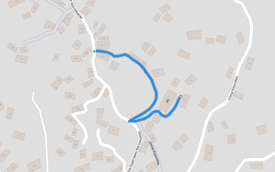 улица А.Д. Халиловой walking route map in Untsukul'