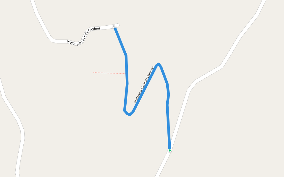 Prolongación Ruíz Cortines walking route map in Huauchinango