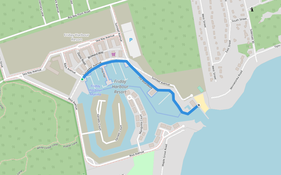 The Boardwalk walking route map in Innisfil