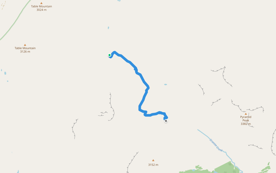 Flat Creek Cut off walking route map in Hoback