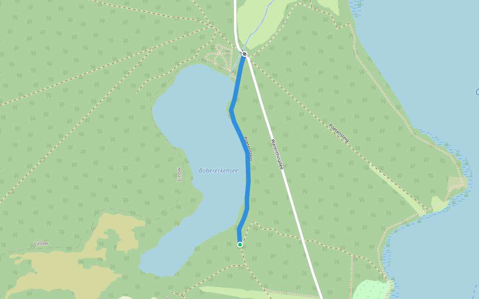 Poetensteig walking route map in Rheinsberg