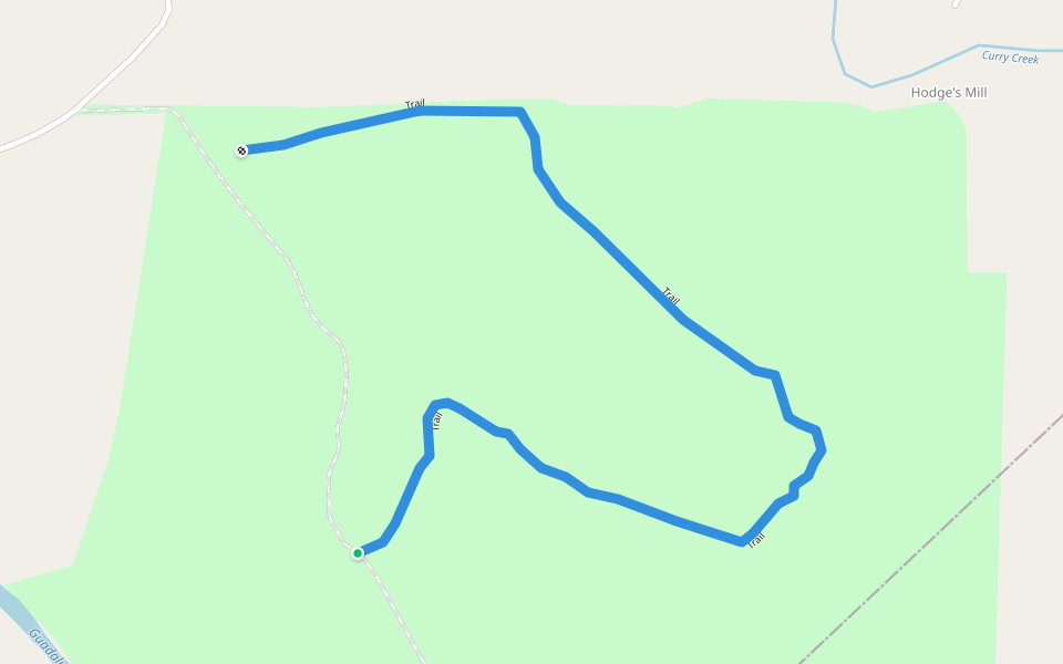 Trail walking route map in Kendalia