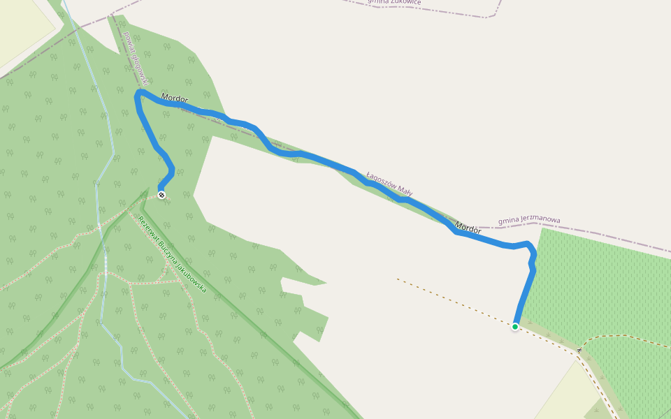 Mordor walking route map in Jakubów