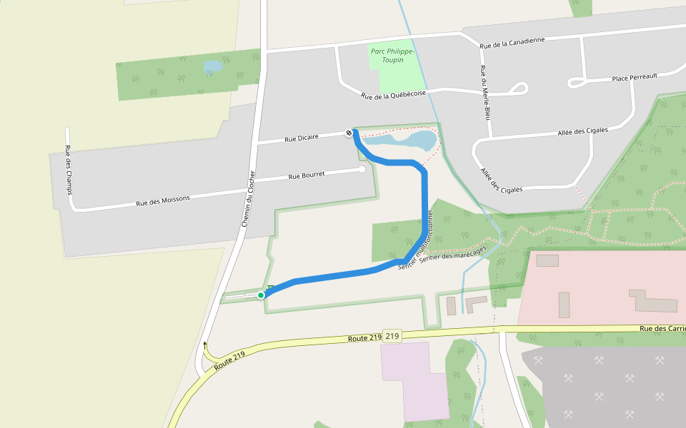 Sentier multifonctionnel walking route map in Saint-Jean-sur-Richelieu