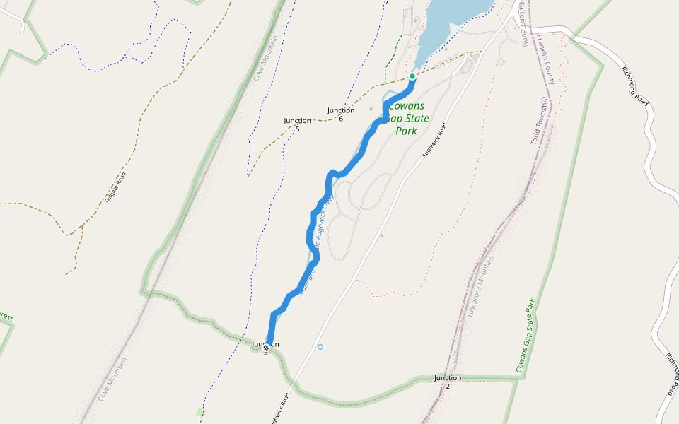 Plessinger Trail walking route map in Fort Loudon
