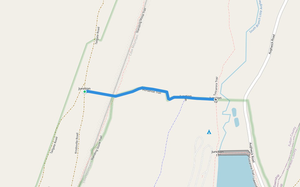 Horshoe Trail walking route map in McConnellsburg
