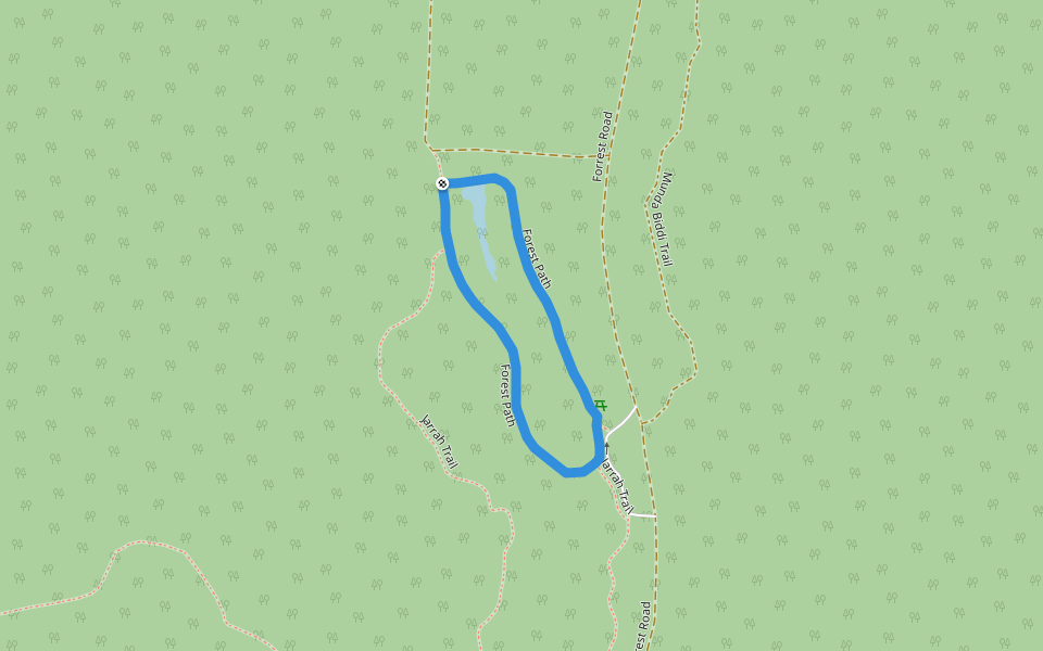 Forest Path walking route map in Crooked Brook