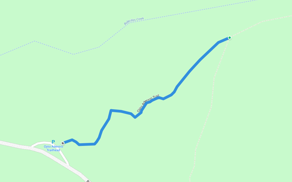 Ojito Adentro Trail walking route map in Redford