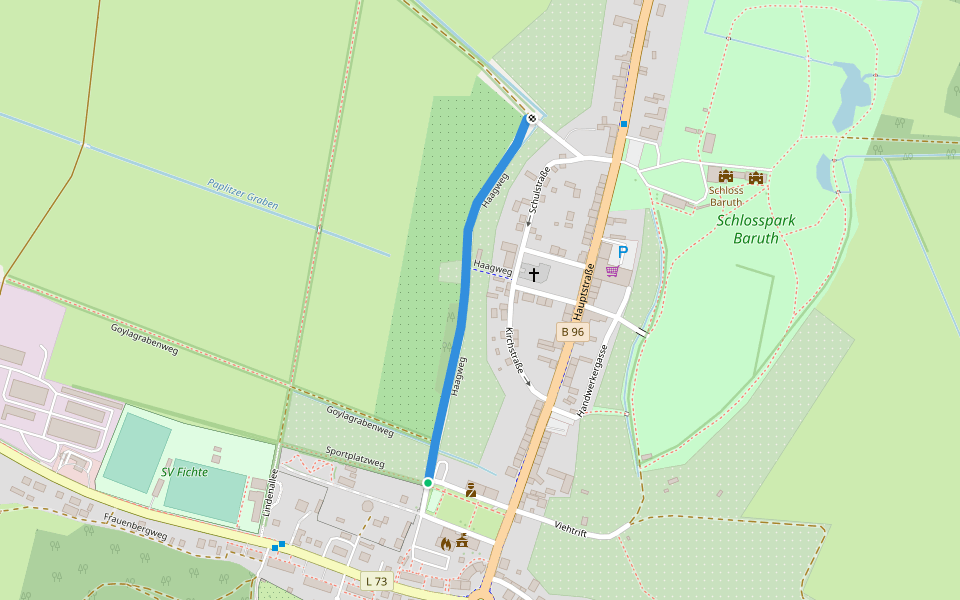 Haagweg walking route map in Baruth/Mark