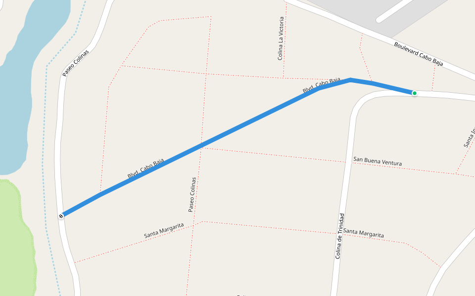 Blvd. Cabo Baja walking route map in Cabo San Lucas