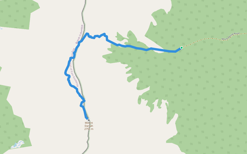 Mount Darrah Route walking route map in Bellevue
