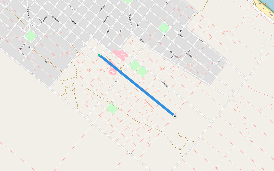 Cimone walking route map in Bahia San Blas