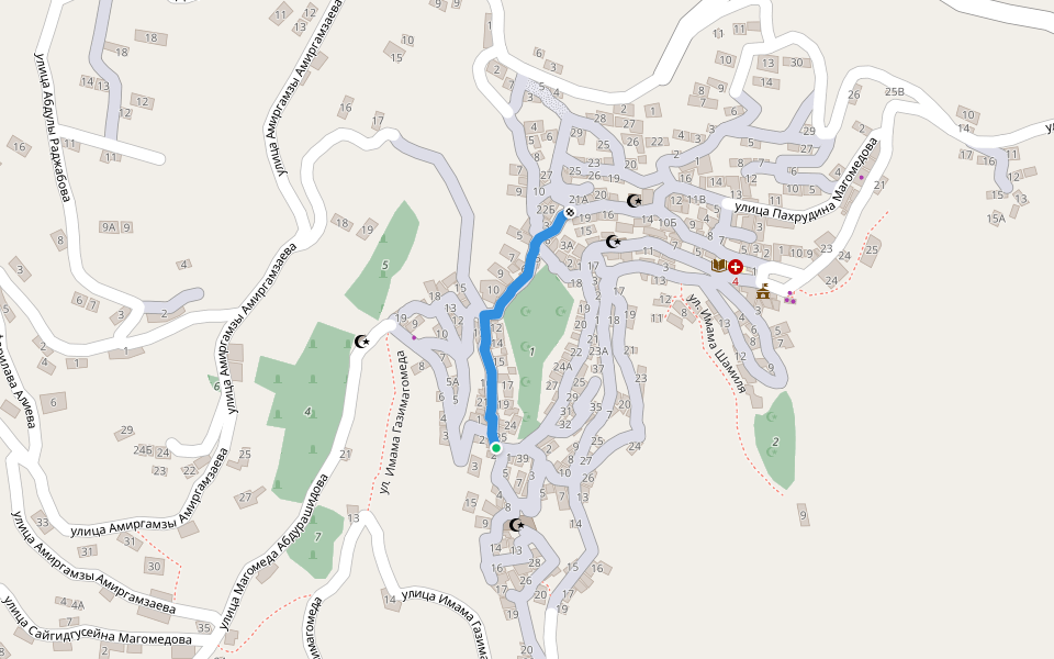 улица Саида Алиева walking route map in Arakani